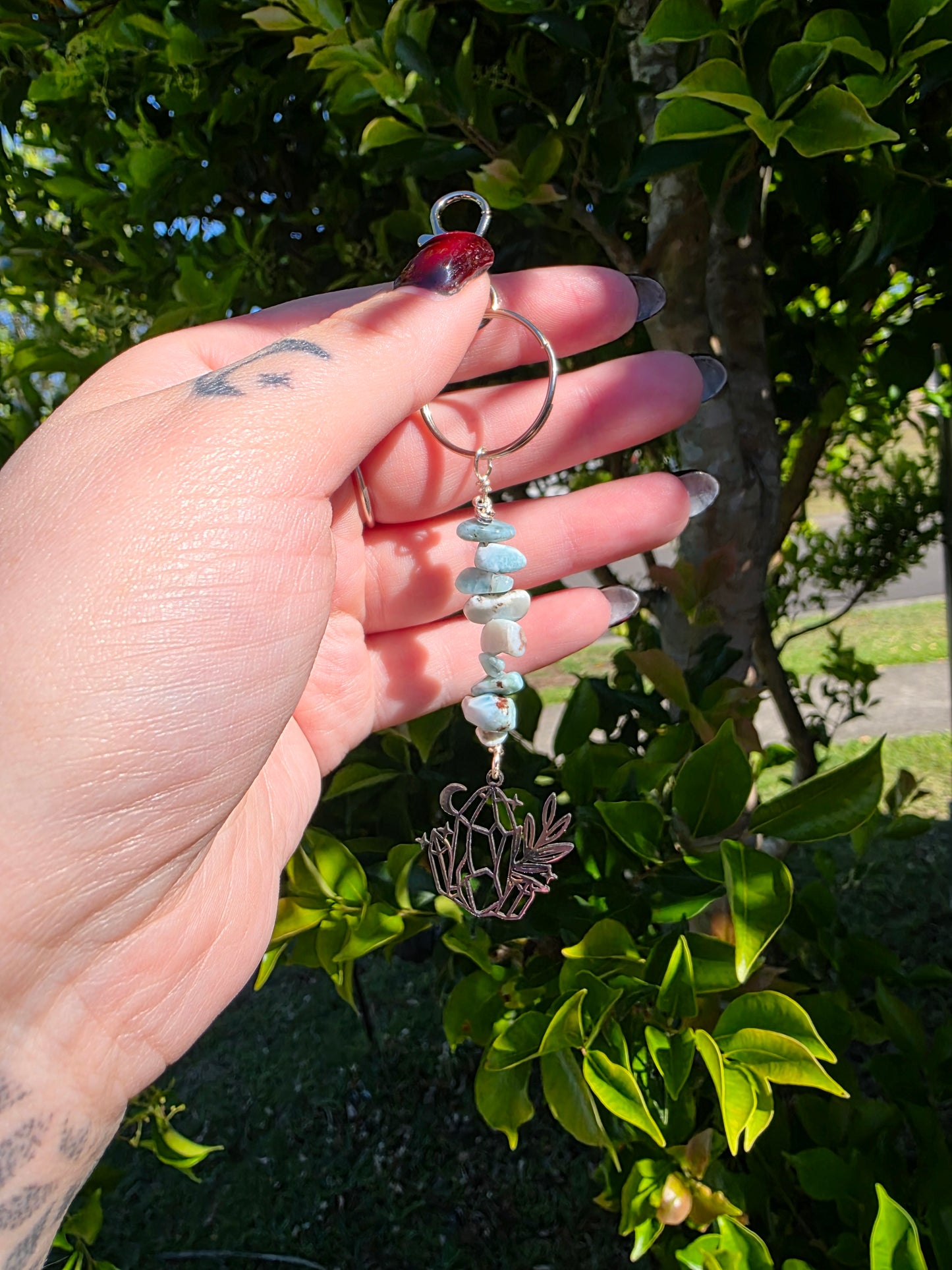 Hand Crafted Larimar Keyring