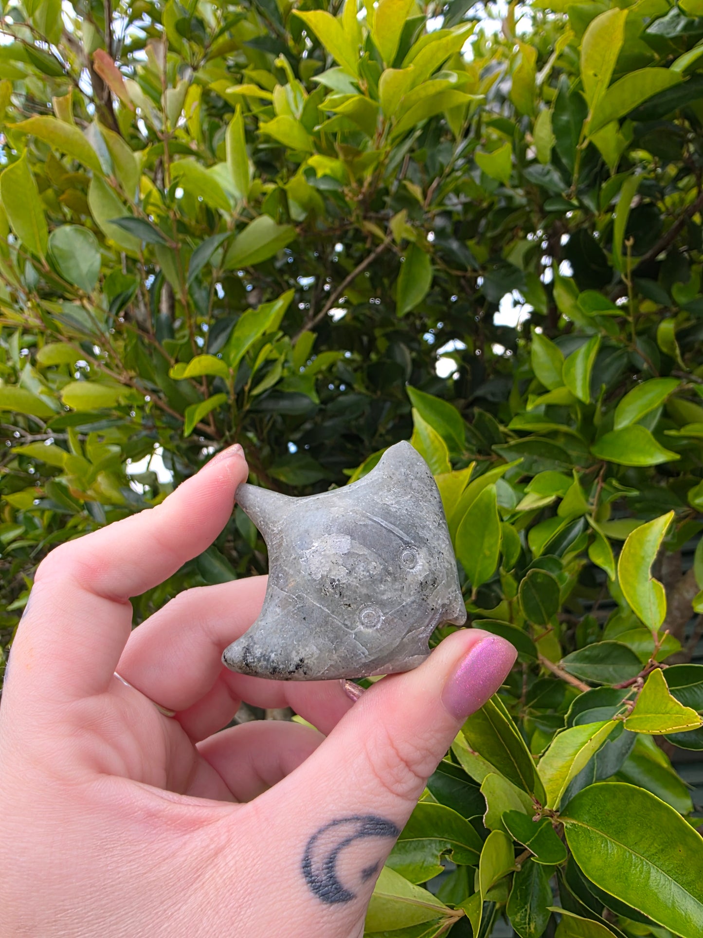 Labradorite Manta Ray Carving