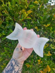 Selenite Moon Bowl Carving