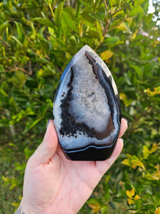 Black Druzy Agate Polished Freeform