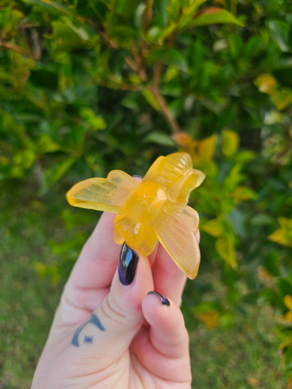 Yellow Fluorite Bumblebee Carving