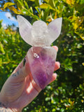 Amethyst Skull Butterfly Carving With Stand