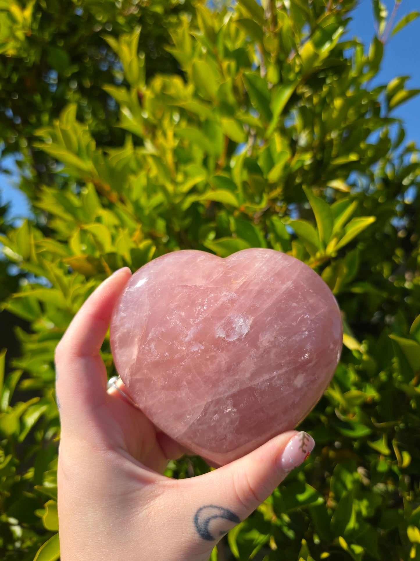 Rose Quartz Heart Carving