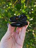 Black Obsidian Dinosaur Skull Carving