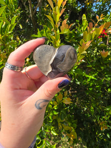 Volcano Agate Heart Carving