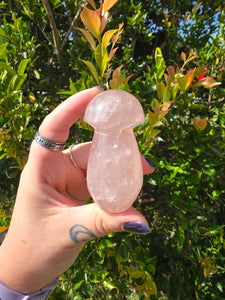 Rose Quartz Mushroom Carving