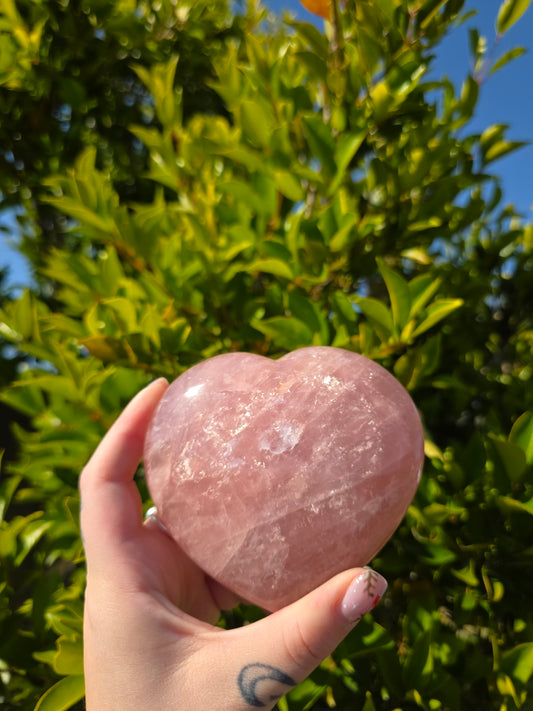Rose Quartz Heart Carving