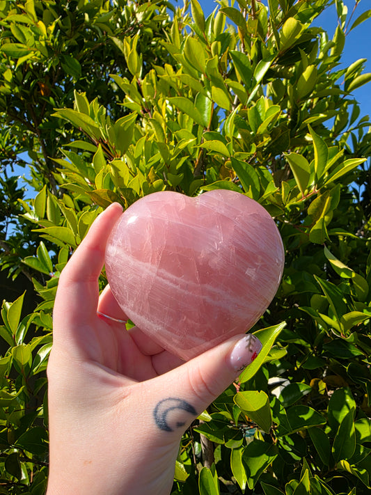 Rose Quartz Heart Carving