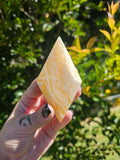 Orange Calcite Diamond Carving With Stand