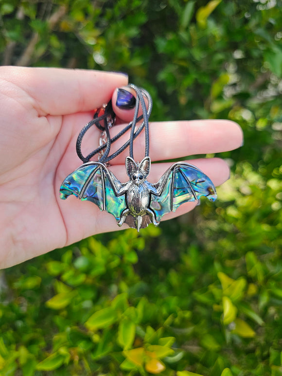 Abalone Shell Bat Brooch/Necklace