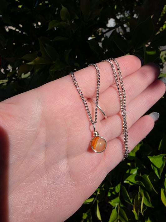 Handcrafted Silver Carnelian Necklace
