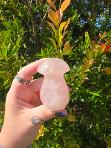 Rose Quartz Mushroom Carving