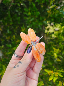 Orange Calcite Dragonfly