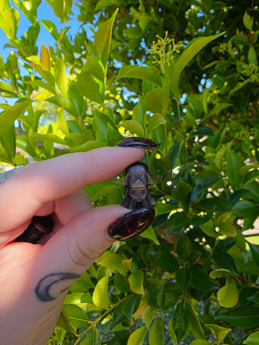 Mini Silver Sheen Obsidian Darth Vader Carvings