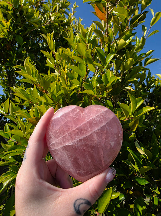 Rose Quartz Heart Carving
