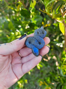 Labradorite Snake Carving